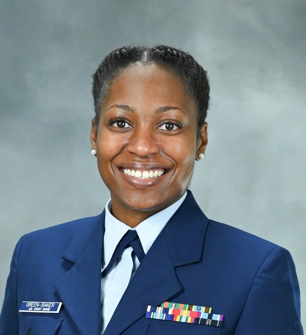 Lt. Tanesha Green-Baker, winner of the 2020 Blacks in Government Military Meritorious Service Award for her unwavering dedication to the Coast Guard’s mission and passion for equality among the Coast Guard’s ranks. Lt. Tanesha Green-Baker, winner of the 2020 Blacks in Government Military Meritorious Service Award for her unwavering dedication to the Coast Guard’s mission and passion for equality among the Coast Guard’s ranks.