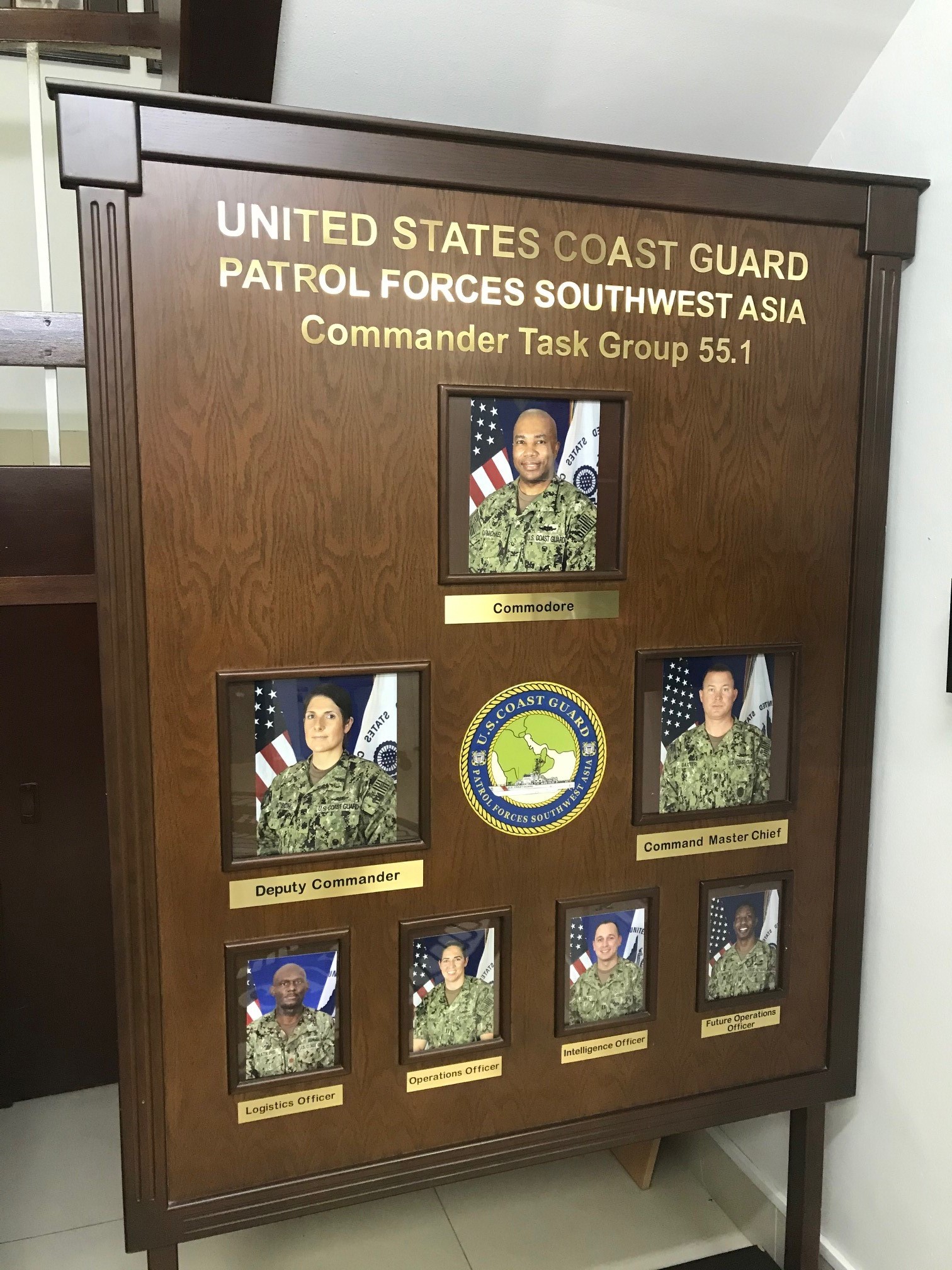 The diverse command of Patrol Forces Southwest Asia, circa 2020. PATFORSWA is composed of six 110-foot cutters, shoreside support personnel, and the Maritime Engagement Team. The unit also supports other U.S. Coast Guard deployable specialized forces operating throughout the CENTCOM area of responsibility. Since the establishment of PATFORSWA in 2002, the U.S. Coast Guard’s unique skillset has been in high demand within the CENTCOM AOR, where counter-smuggling operations through the Combined Maritime Forces and Visit Board Search and Seizure operations have grown increasingly vital. (U.S. Coast Guard photo/released) The diverse command of Patrol Forces Southwest Asia, circa 2020. PATFORSWA is composed of six 110-foot cutters, shoreside support personnel, and the Maritime Engagement Team. The unit also supports other U.S. Coast Guard deployable specialized forces operating throughout the CENTCOM area of responsibility. Since the establishment of PATFORSWA in 2002, the U.S. Coast Guard’s unique skillset has been in high demand within the CENTCOM AOR, where counter-smuggling operations through the Combined Maritime Forces and Visit Board Search and Seizure operations have grown increasingly vital. (U.S. Coast Guard photo/released)