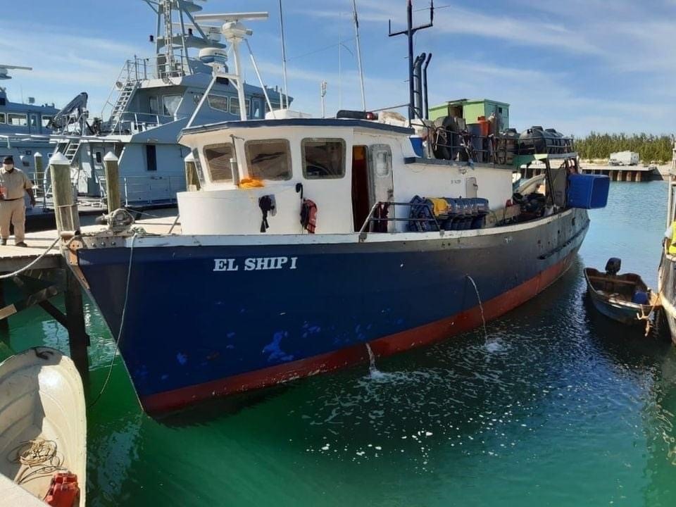 Coast Guard watchstanders and the Royal Bahamas Defence Force crew interdict two Dominican Republic-flagged ships illegally fishing off Diamond Point, Great Bahama Bank Sept. 17, 2020. Watchstanders from the Coast Guard's Operation Bahamas and Turks and Caicos operation center coordinated with RBDF crews to board two commercial fishing vessels, El Ship and Angel Gabriel, which had 83 fishermen aboard. (Photo courtesy of Royal Bahamas Defence Forces)