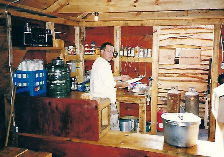 The PSU 301 crew used wood dunnage to build up their base camp, including a boat house, restaurant, weight room and officers’ shed, as well as the protective walls between the tents